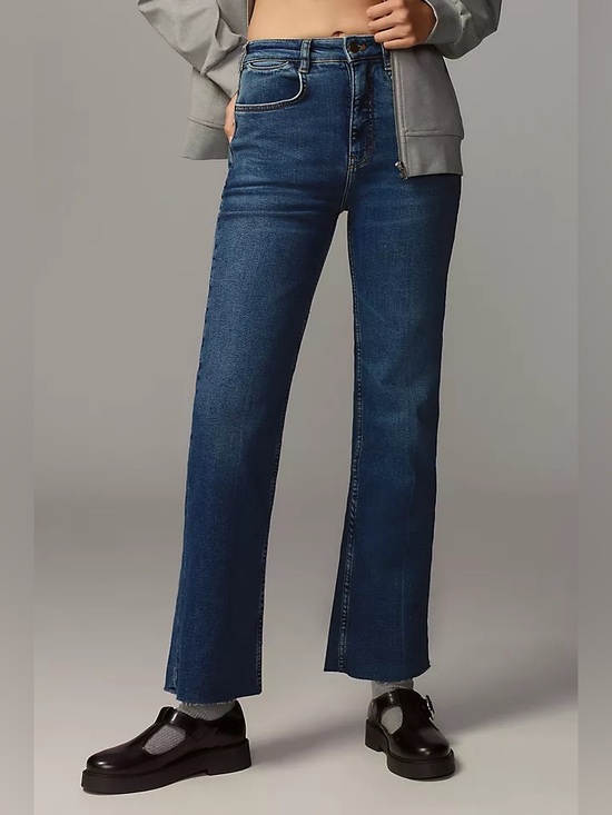 Pilcro Denim - Pilcro The Annie High-Rise Straight Leg Crop Ankle Jean Deep Blue Size 26 Petite